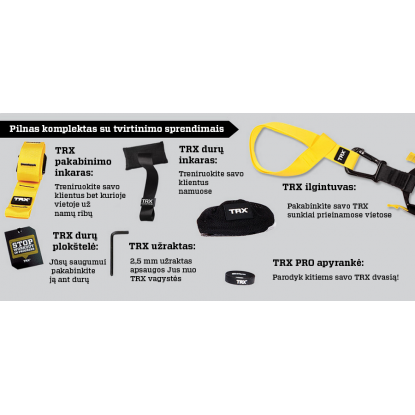 Funkcinių diržų treniruoklis TRX PRO SUSPENSION TRAINER KIT 4