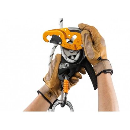 PETZL I’D S – nusileidimo įtaisas su antipanikos funkcija, geltonas