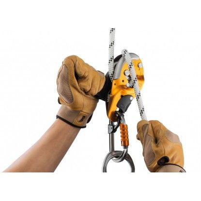 PETZL I’D S – nusileidimo įtaisas su antipanikos funkcija, geltonas