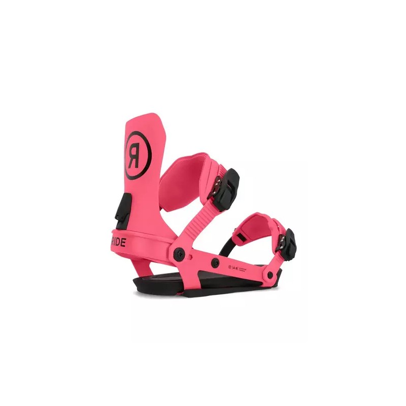 Ride A-9 pink snowboard bindings