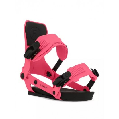 Ride A-9 pink snowboard bindings