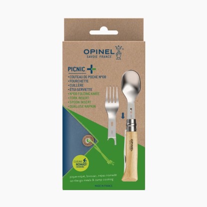 Opinel Picnic + set: spoon, fork and knife