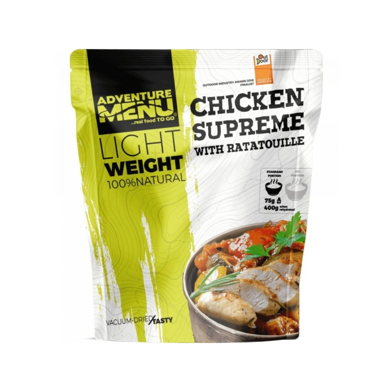 Adventure menu Chicken Supreme with ratatouille