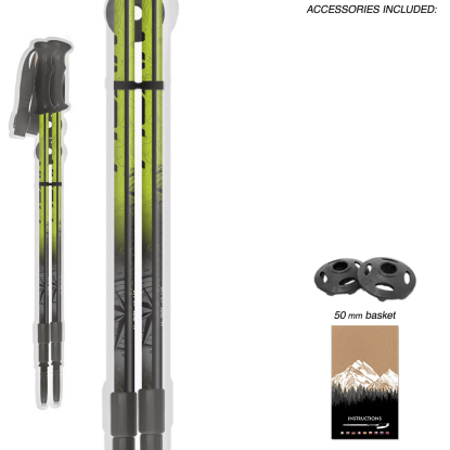 Fizan Explorer lime/grey ėjimo lazdos