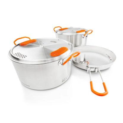 GSI Glacier Stainless Base Camper Medium puodų rinkinys