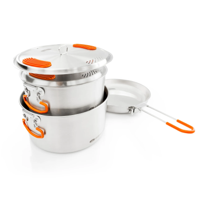 GSI Glacier Stainless Base Camper Medium puodų rinkinys