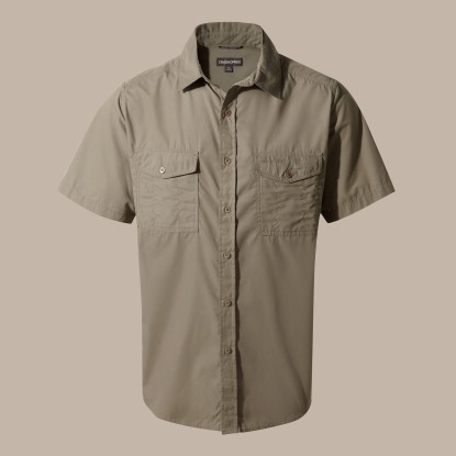 Craghoppers Kiwi Short Sleeved Shirt Pebble marškiniai