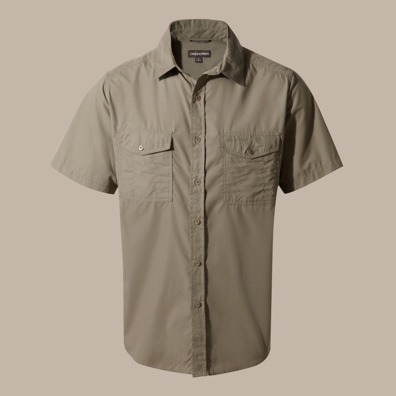 Craghoppers Kiwi Short Sleeved Shirt Pebble marškiniai Craghoppers Kiwi Short Sleeved Shirt Pebble marškiniai