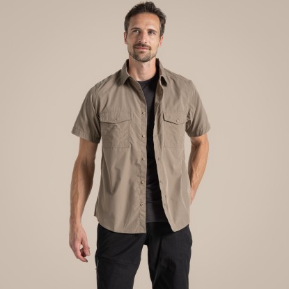 Craghoppers Kiwi Short Sleeved Shirt Pebble marškiniai