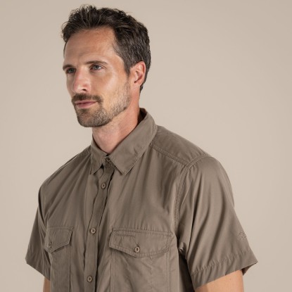 Craghoppers Kiwi Short Sleeved Shirt Pebble marškiniai