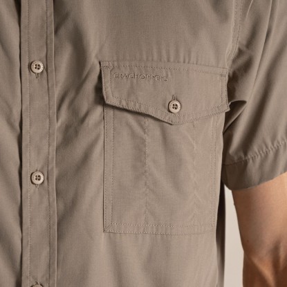 Craghoppers Kiwi Short Sleeved Shirt Pebble
