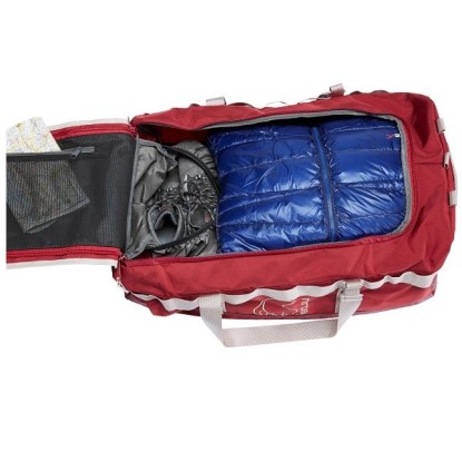 Nordisk Skara 75L gear bag burnt red