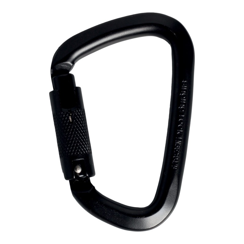 Singing Rock D Steel Triple Lock black carabiner