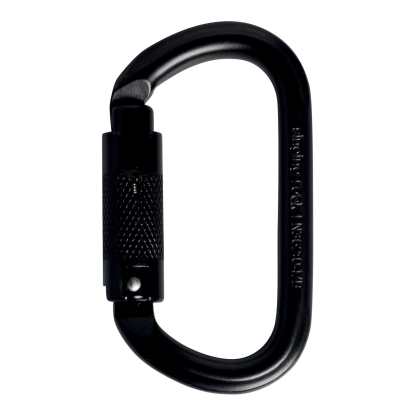 Singing Rock OVAL STEEL triple lock black plieninis karabinas
