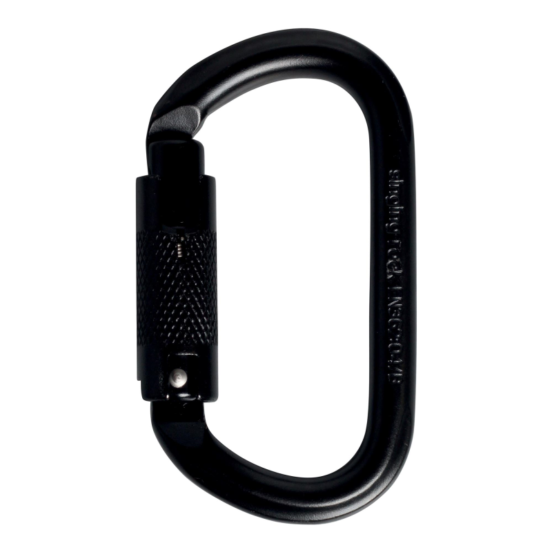 Singing Rock OVAL STEEL triple lock black plieninis karabinas