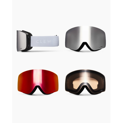 Clew Magnetic Slim white goggle 3 lenses