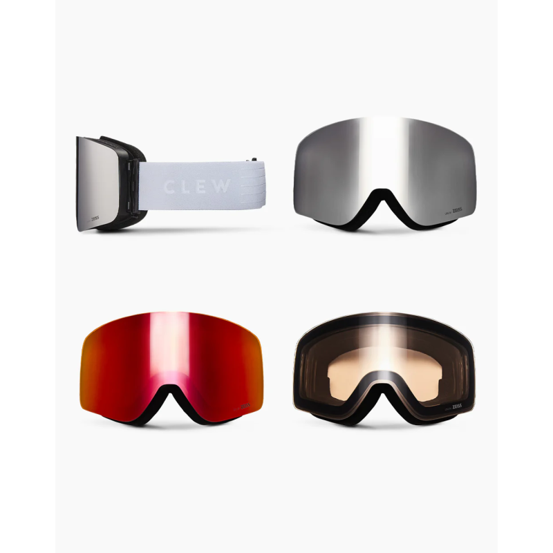 Clew Magnetic Slim white goggle 3 lenses