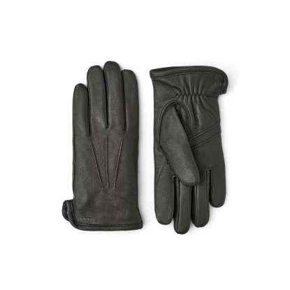 HESTRA Andrew black leather men gloves