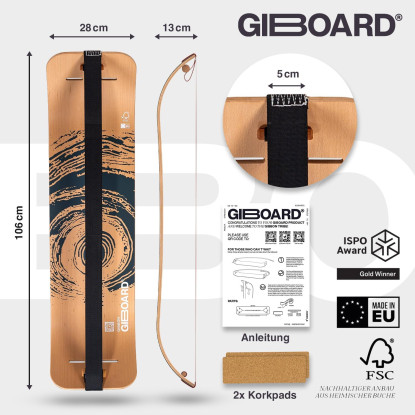 GIBOARD Active Set Black balansavimo lenta | Expedition.lt