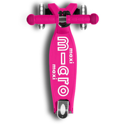 Maxi Micro deluxe foldable led shocking pink paspirtukas