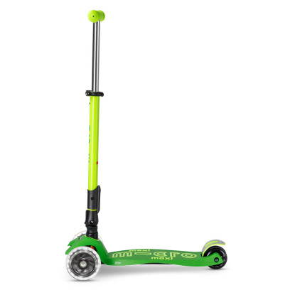 Maxi Micro deluxe foldable led parrot green paspirtukas