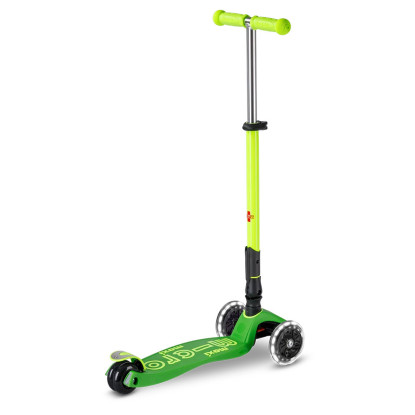 Maxi Micro deluxe foldable led parrot green scooter