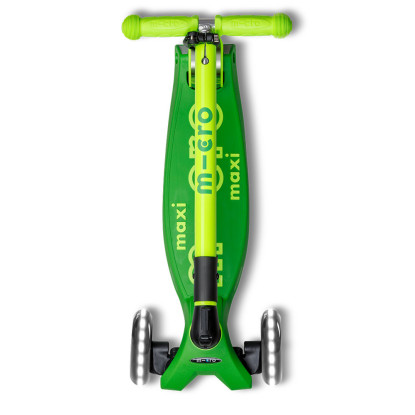 Maxi Micro deluxe foldable led parrot green scooter