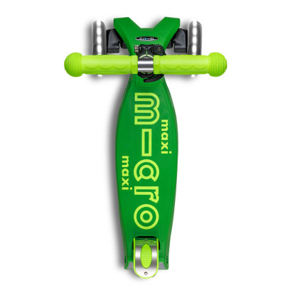 Maxi Micro deluxe foldable led parrot green scooter