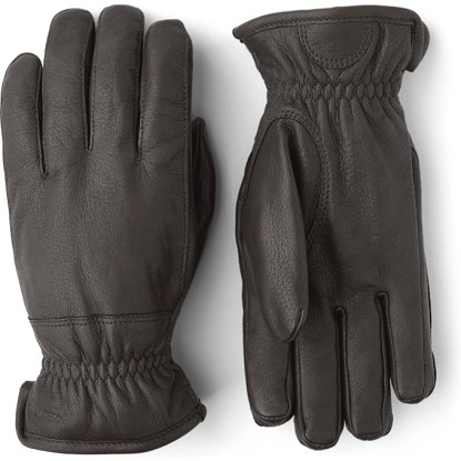 Hestra Deerskin Winter dark brown gloves