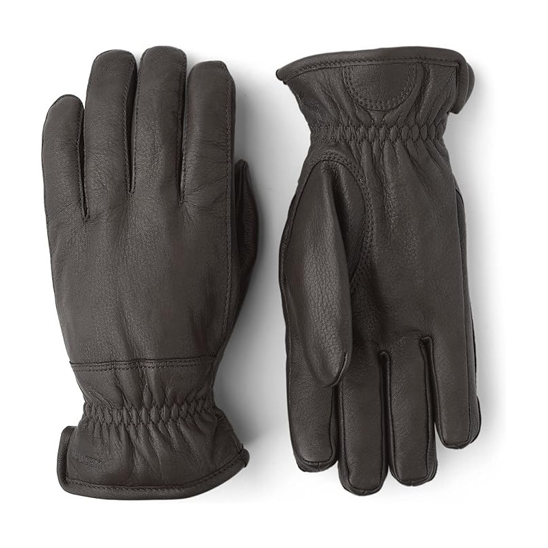 Hestra Deerskin Winter dark brown gloves