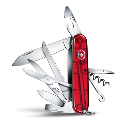 Victorinox Huntsman red transparent peilis