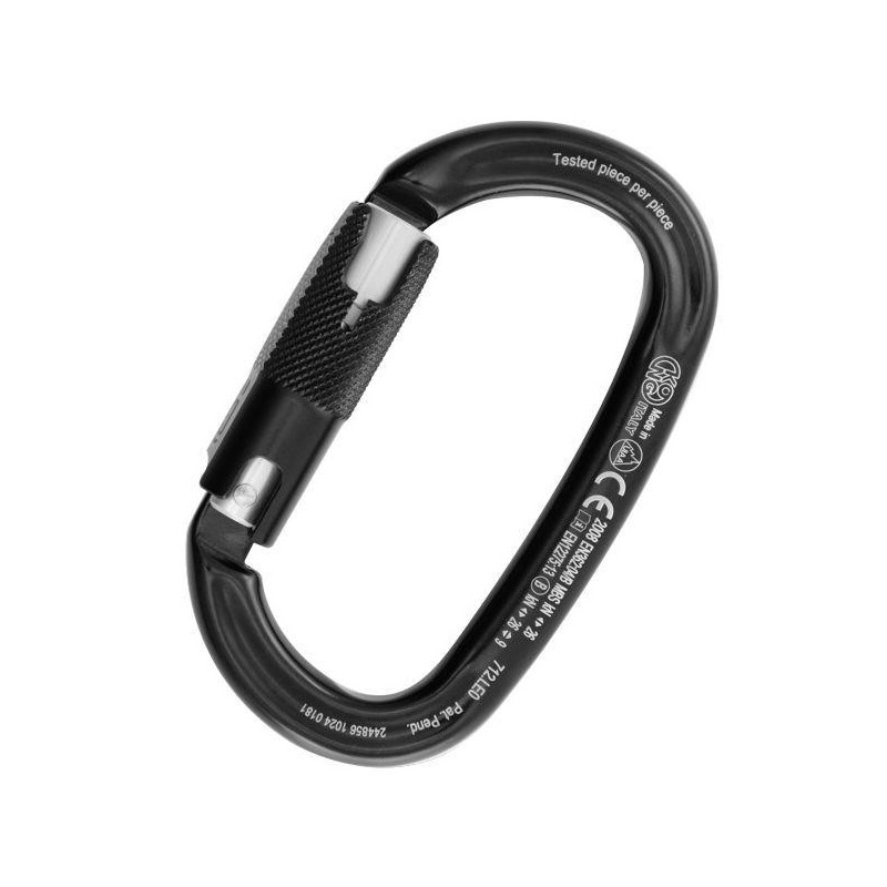 KONG Ovalone Alu RISE Lock Black Karabinas | 26 kN | Expedition.lt