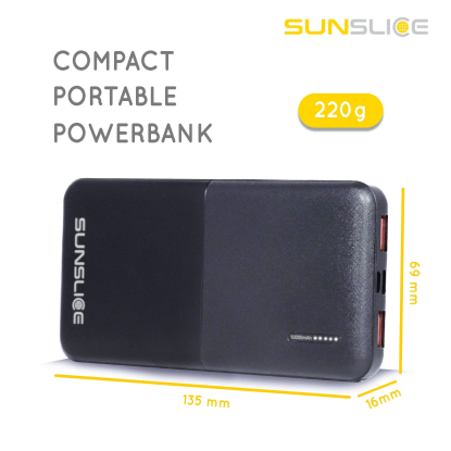 SunSlice Gravity 10'000 mAh Fast Charge Power bank
