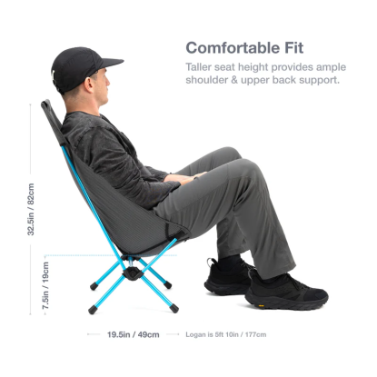 Helinox Chair Zero High-Back grey sudedama kėdė