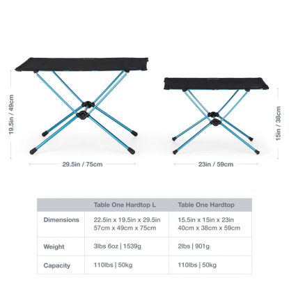 Helinox Table One Hard Top Large black Portable Camping Table