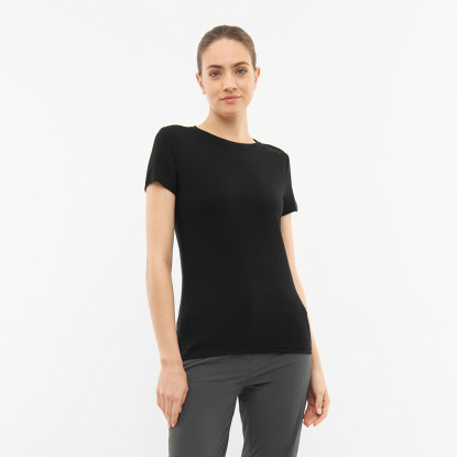 Viking Lenta Bamboo Light Lady moteriški bambukiniai marškinėliai Black