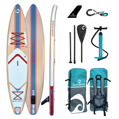 Spinera SUP Suptour 12.0 pripučiama touring irklentė 366 × 76 × 15 cm su stiklo pluošto irklu