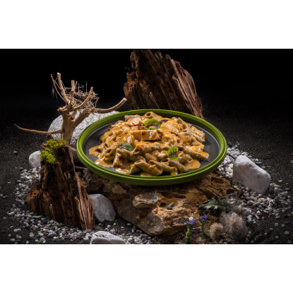 Adventure menu Cricket protein penne with Creole creamy chicken