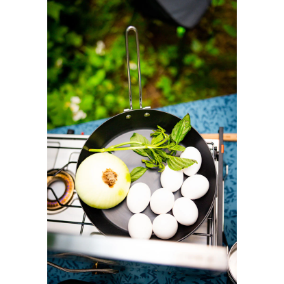 GSI Carbon Steel Frypan 8" – Carbon Steel Camping Frying Pan with Folding Handle