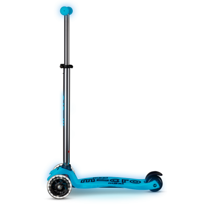 Maxi Micro Deluxe Glow LED Crystal Blue – šviečiantis triratis paspirtukas, Crystal Blue