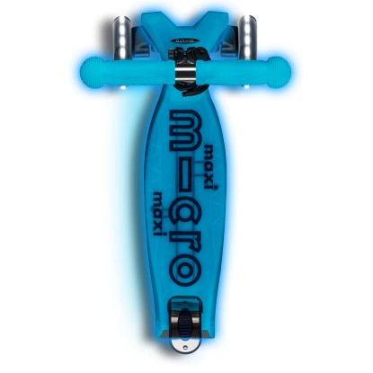Maxi Micro Deluxe Glow LED Crystal Blue – Premium Three-Wheel Kids Scooter