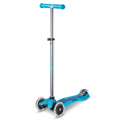 Maxi Micro Deluxe Glow LED Crystal Blue – Premium Three-Wheel Kids Scooter