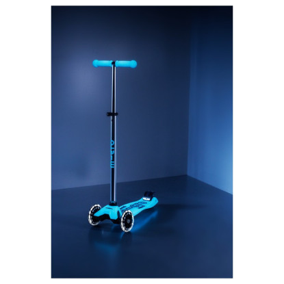 Maxi Micro Deluxe Glow LED Crystal Blue – šviečiantis triratis paspirtukas, Crystal Blue