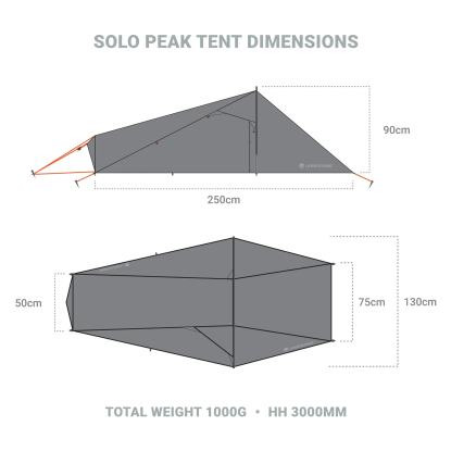 Lifesystems Solo Peak Tent – ultralengva 1 vietos turistinė palapinė (1 kg)