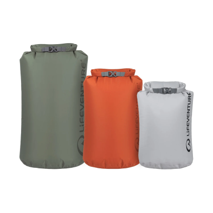 Lifeventure Stormlight Dry Bags Multipack 5L + 10L + 25L – Lightweight Waterproof Dry Bag Set
