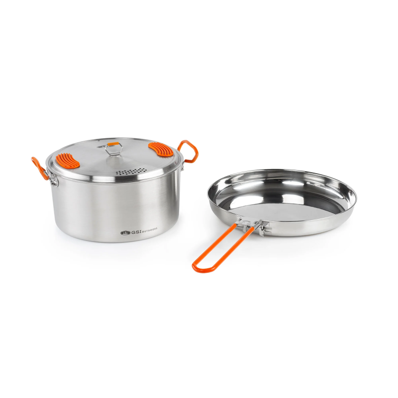 GSI Outdoors Glacier 3L Cookset Stainless Steel Camping Cook Set