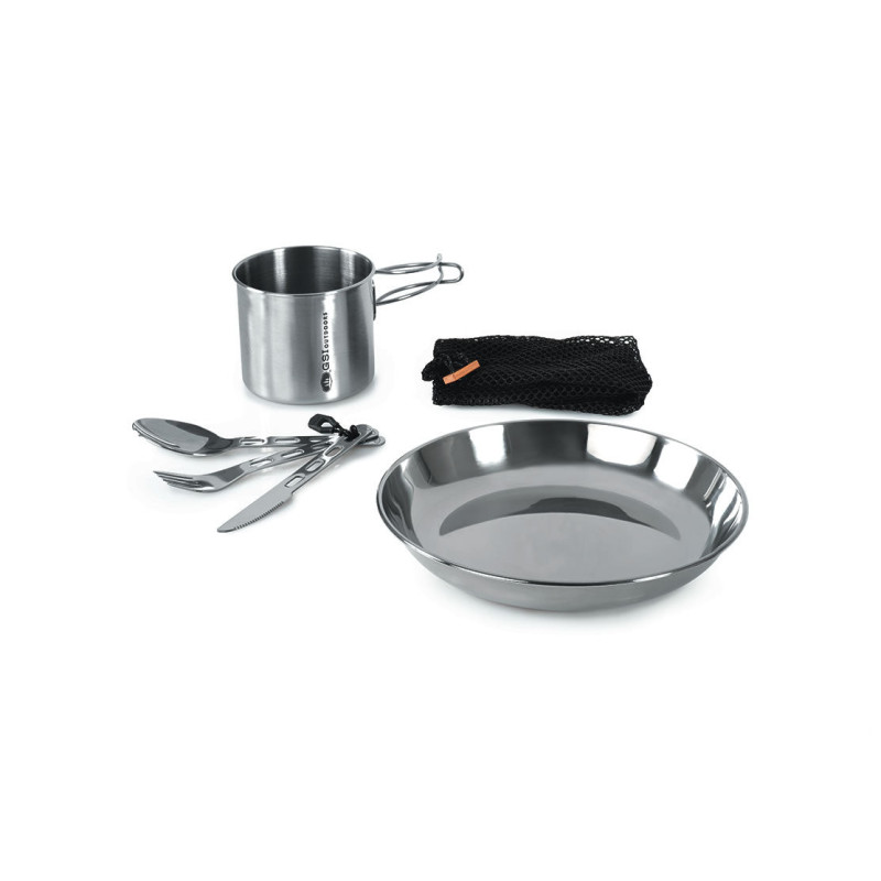 GSI Outdoors Glacier Stainless 1 Person Camping Tableware Set