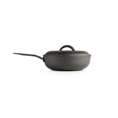GSI Outdoors GUIDECAST Deep Frypan 10" (25 cm) Lightweight Cast Iron Skillet