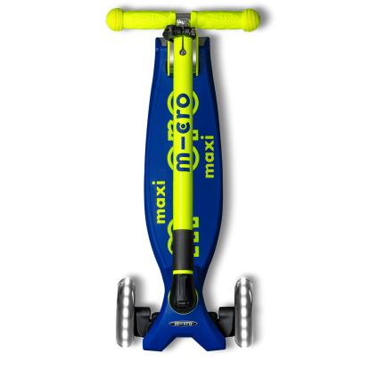 Maxi Micro Deluxe Foldable Neon LED Canary Yellow Scooter