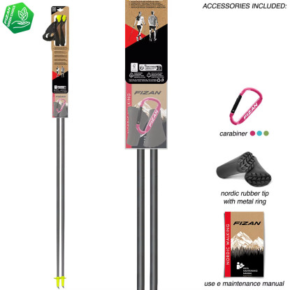 Fizan Carbon Pro anglies pluošto šiaurietiško ėjimo lazdos